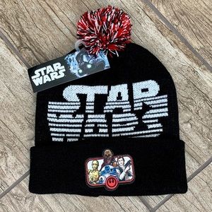 NEW Star Wars Boys Beanie Cap Hat Black Red NEW NWT
